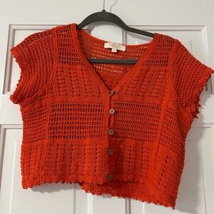 Rebellion Vibrant Red Crochet Top for S/M/L